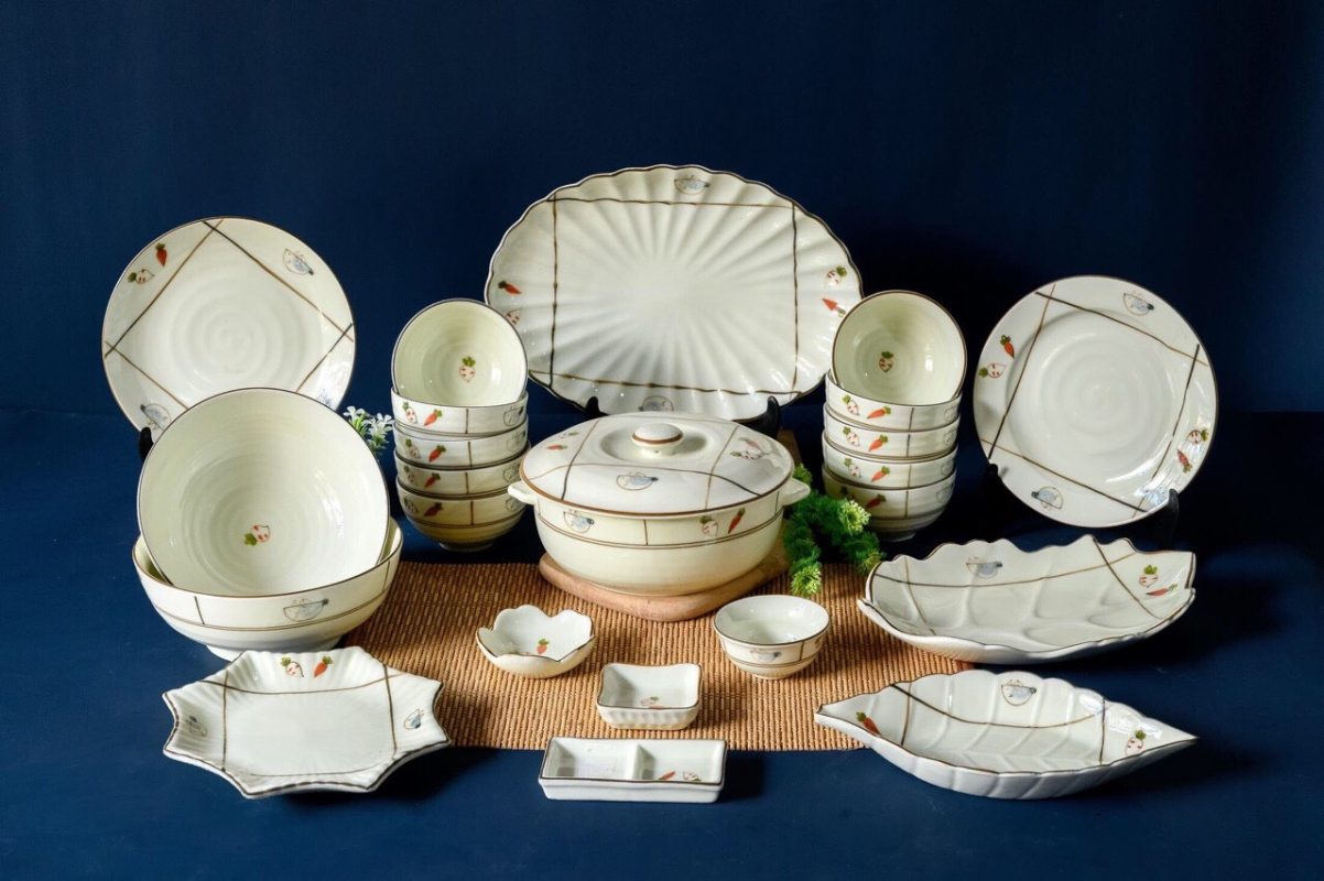 Những bộ bát đĩa đẹp làm quà tặng – quà tặng gốm sứ Bát Tràng - Wowgift.vn