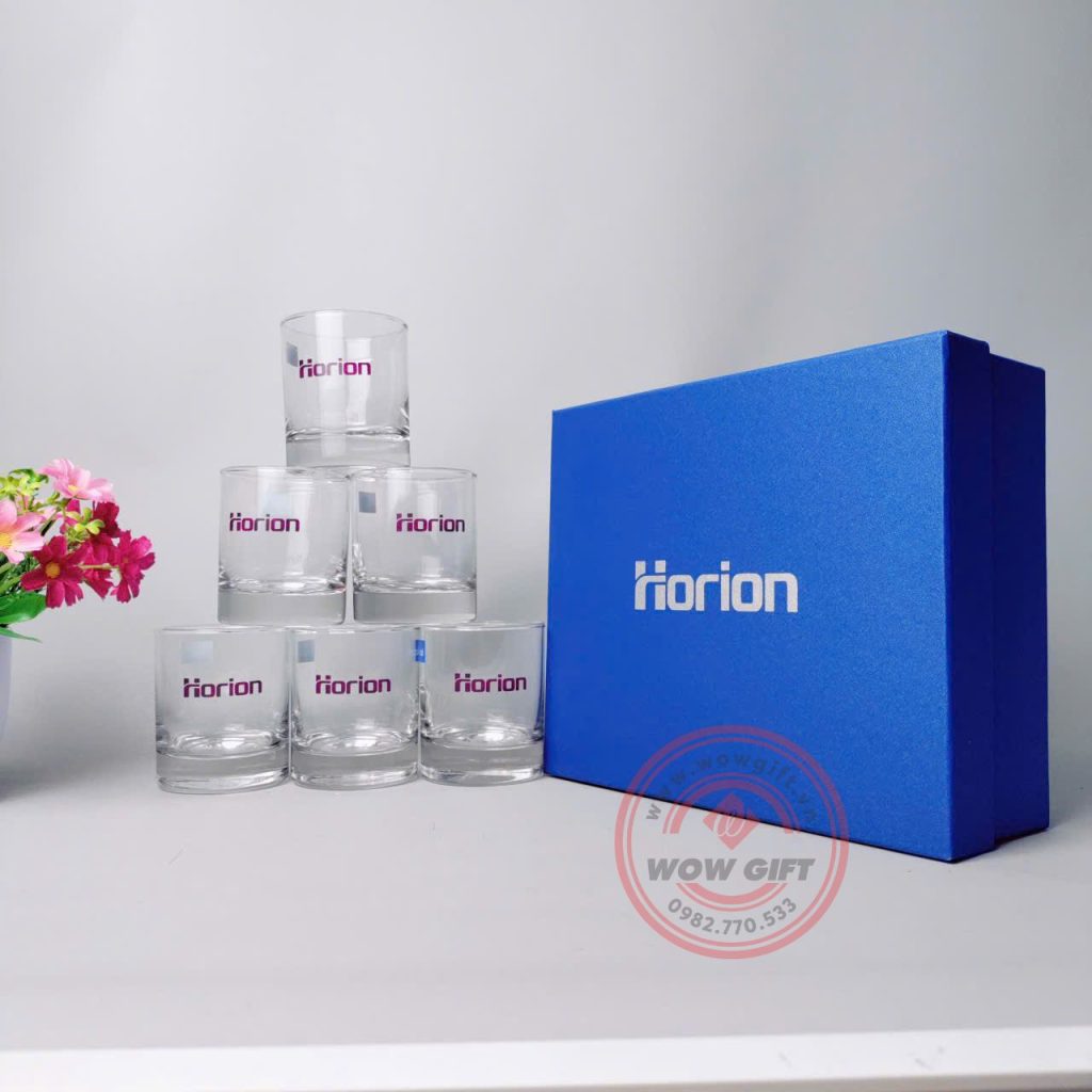 bộ cốc thủy tinh in logo