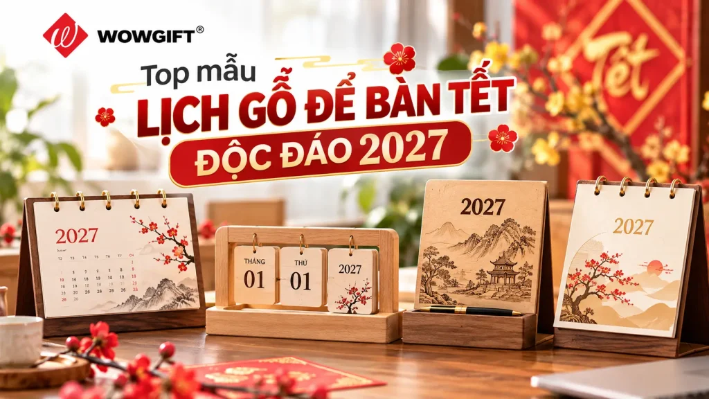 Top mẫu lịch gỗ để bàn tết độc đáo 2027